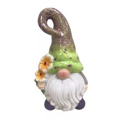 Manó figura virággal - 8x14 cm