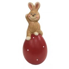 Nyuszi piros tojáson - 22 cm