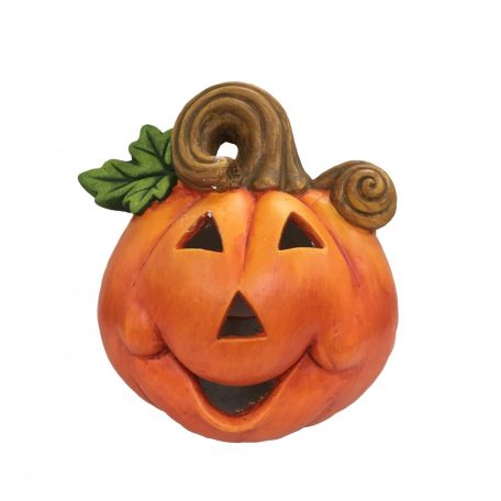 Kültéri Halloween tök levéllel narancssárga - 29 cm