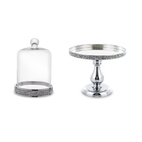 Elegáns dekoratív ezüst tál - 21x26x26 cm