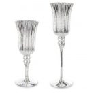 Elegáns üveg gyertyatartó - Ezüst -  30x12x12 cm, 40x12x12 cm