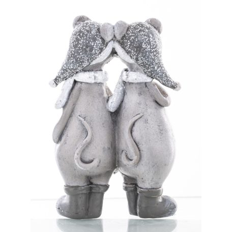 Egérpár figura - 11x7,5x4 cm - Raktáron
