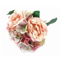 Rózsa csokor hortenziával - 02  - 27 cm