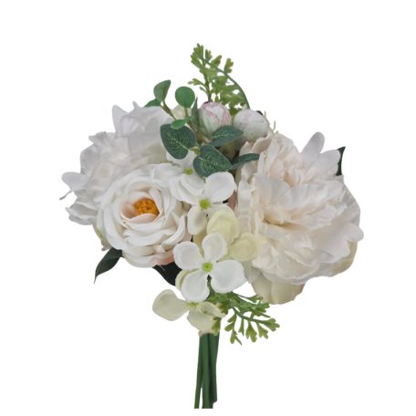 Vegyes dekor csokor nagy bogyóval - Fehér - 31 cm