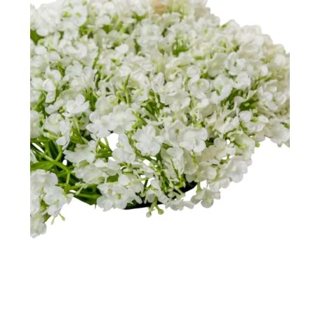Apró virágos koszorú - Fehér - 20 cm 