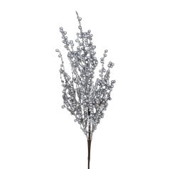  Metál apróbogyós csokor - Ezüst - 45 cm