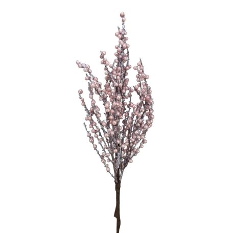 Metál apróbogyós csokor - Rózsaszín - 45 cm