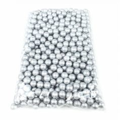  Metál hungarocell golyó - 1,2 cm - Ezüst - 10 g/csomag