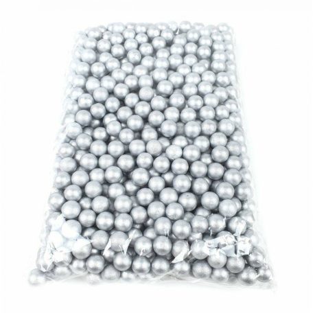  Metál hungarocell golyó - 1,2 cm - Ezüst - 10 g/csomag