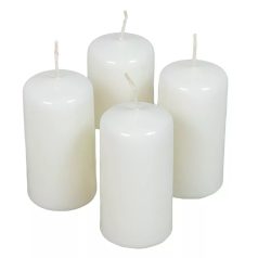  Lakkozott adventi gyertya - Fehér - 8x4 cm - 4 db/csomag