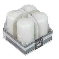  Lakkozott adventi gyertya - Fehér - 8x4 cm - 4 db/csomag