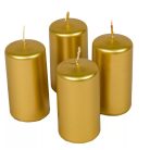 Adventi gyertya - Metál arany - 8x4 cm - 4 db/csomag