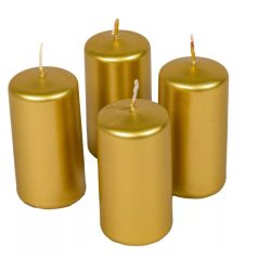 Adventi gyertya - Metál arany - 8x4 cm - 4 db/csomag