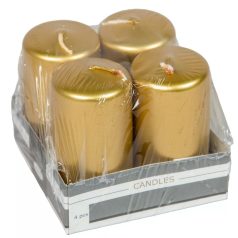 Adventi gyertya - Metál arany - 8x4 cm - 4 db/csomag