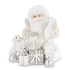 Télapó figura kutyussal - 13,5x14x11 cm - Raktáron