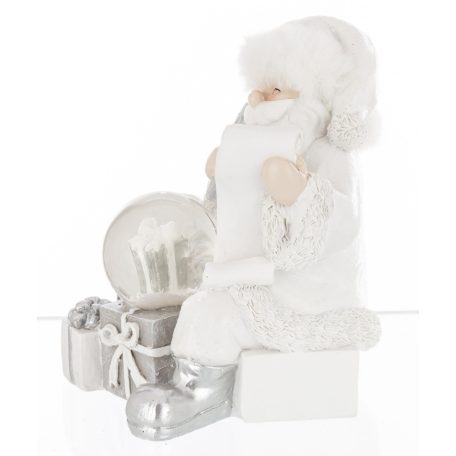 Télapó figura kutyussal - 13,5x14x11 cm - Raktáron