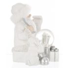 Télapó figura kutyussal - 13,5x14x11 cm - Raktáron