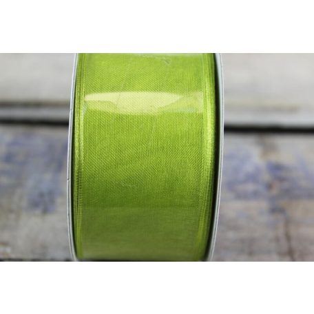 Zöld átlátszó hálós szalag - 4 cm
