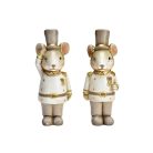 Egér figurák - fehér-bézs - 2 féle - 11,5x4,5x4 cm - Raktáron