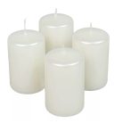 Adventi gyertya - Metál fehér - 8x5 cm - 4 db/csomag
