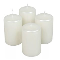 Adventi gyertya - Metál fehér - 8x5 cm - 4 db/csomag