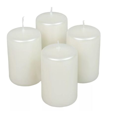 Adventi gyertya - Metál fehér - 8x5 cm - 4 db/csomag