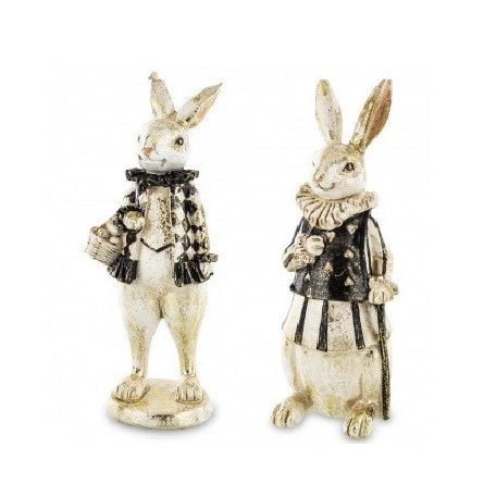 Nosztalgikus nyuszi figura - 2 féle - 24x9x8 cm, 27x9x10 cm - Raktáron