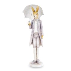 Nyuszifiú figura esernyővel -  27x7,5x6,5 cm - Raktáron