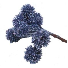 Glitteres echinacea pikk - Kék - 3  cm - 6 bojt/pikk 