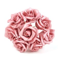 Drótos polyfoam rózsa 22 - 5,5-6 cm - Mályva - 8 fejes