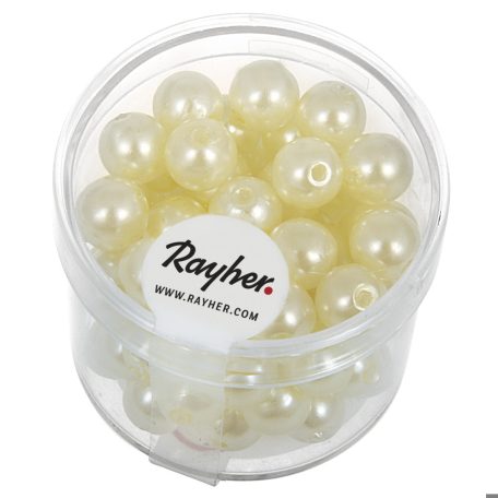 Teklagyöngy, átmérő 8 mm, krémszínű 62 db/doboz
