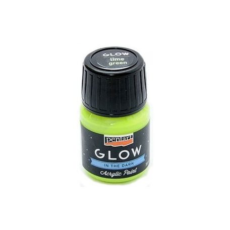 Pentart, GLOW sötétben világitó akrilfesték, limezöld - 30 ml