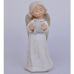 Angyal figura kék csillaggal - 15 cm
