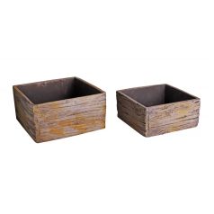 Beton kaspó - Barna - 2 db-os szett   
