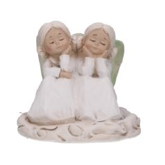 Angyal figurák ülő - fehér - 11,5 cm
