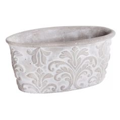 Beton kaspó barokk mintás szürke - 19x9 cm