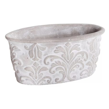Beton kaspó barokk mintás szürke - 19x9 cm