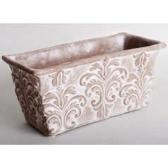 Beton kaspó lbarokk mintás - Barna - 23x11 cm  