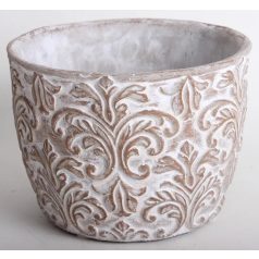 Beton kaspó kerek -Barna - 18x13,5 cm 