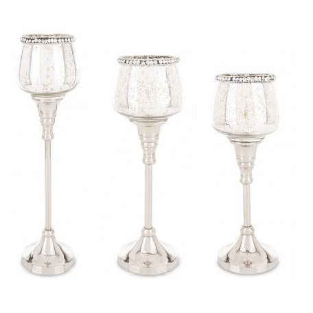 Elegáns üveg gyertyatartó - 24x8x8 cm, 27x8x8 cm, 31x8x8 cm - Raktáron