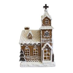 Világító mézeskalács templom - 23 cm - Raktáron