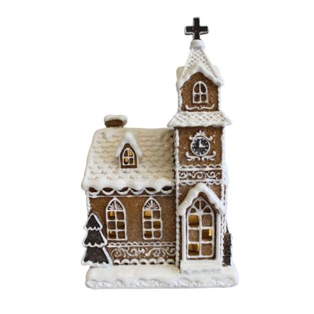 Világító mézeskalács templom - 23 cm - Raktáron