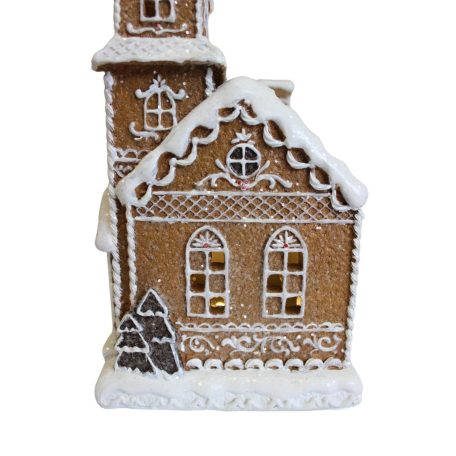 Világító mézeskalács templom - 23 cm - Raktáron