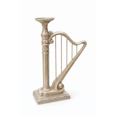 Antik ezüst hárfa alakú gyertyatartó - 38,5 cm