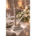 Antik ezüst hárfa alakú gyertyatartó - 38,5 cm