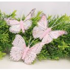 Csipeszes lepke mix - Rózsaszín - 6 cm - 10 db/csomag