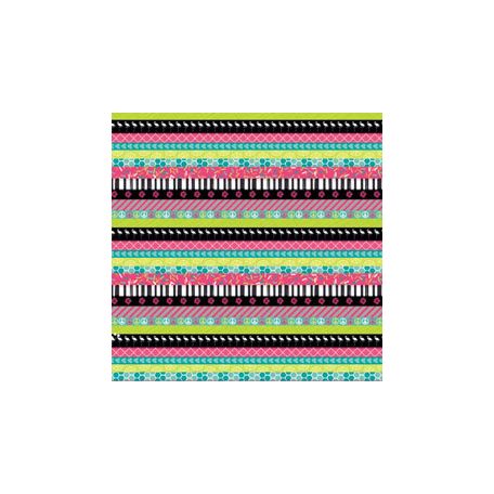 Bo Bunny scrapbook papír - Forever Young Heart - 2 oldalas -  30,5 x 30,5 cm