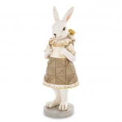 Nyuszi figura - Bézs - 15x5,5x4,5 cm - Raktáron