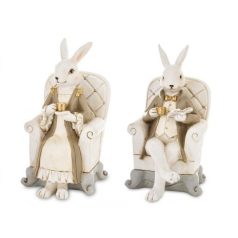   Kávézó nyuszfiú figura fotelben - 18x9,5x9,5 cm - Raktáron