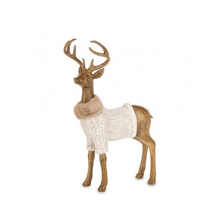 Karácsonyi szarvas pulcsiban - 30,5x19x9,5 cm - Raktáron